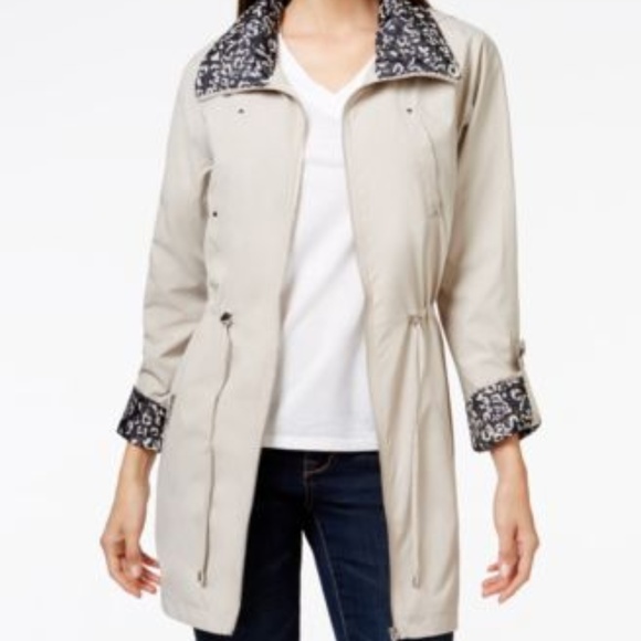 JM Collection Jackets & Blazers - JM Collection Petite Printed-Contrast Hooded Anora